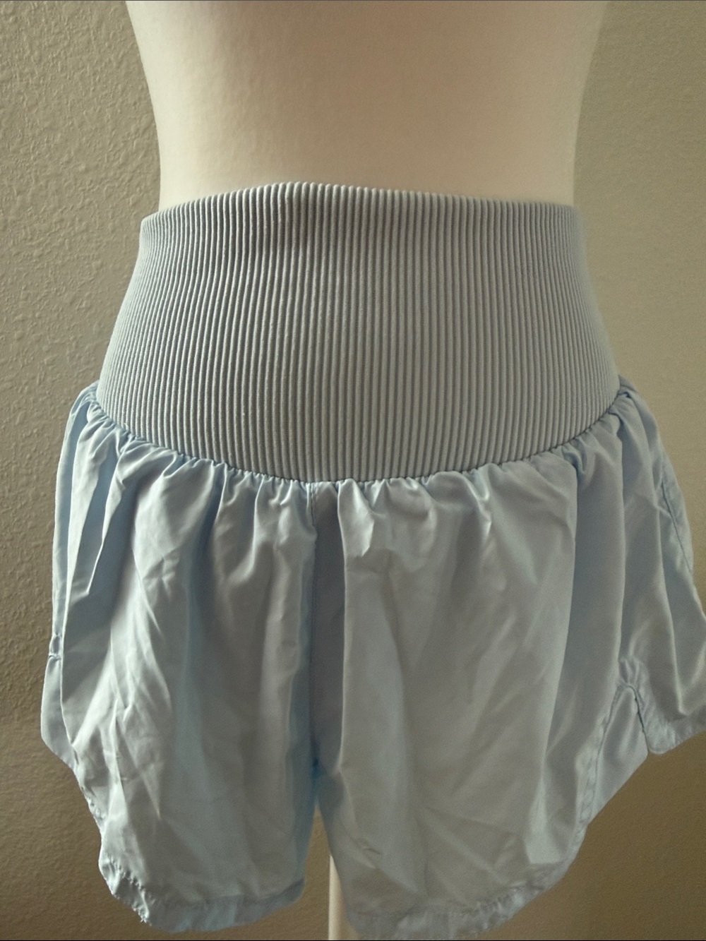 FP Movement by Free People Light Blue Ribbed Waist Skort Shorts